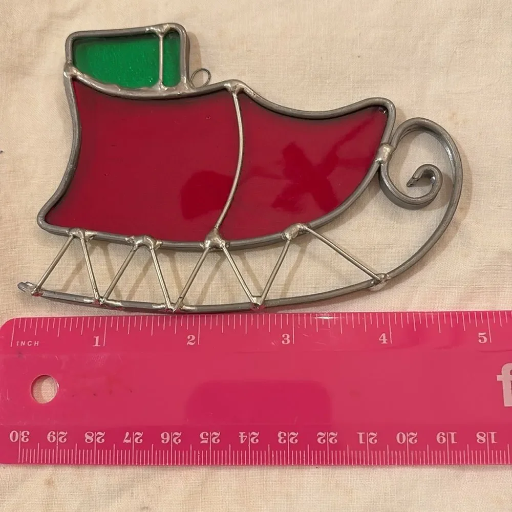 Vintage glass sleigh suncatcher